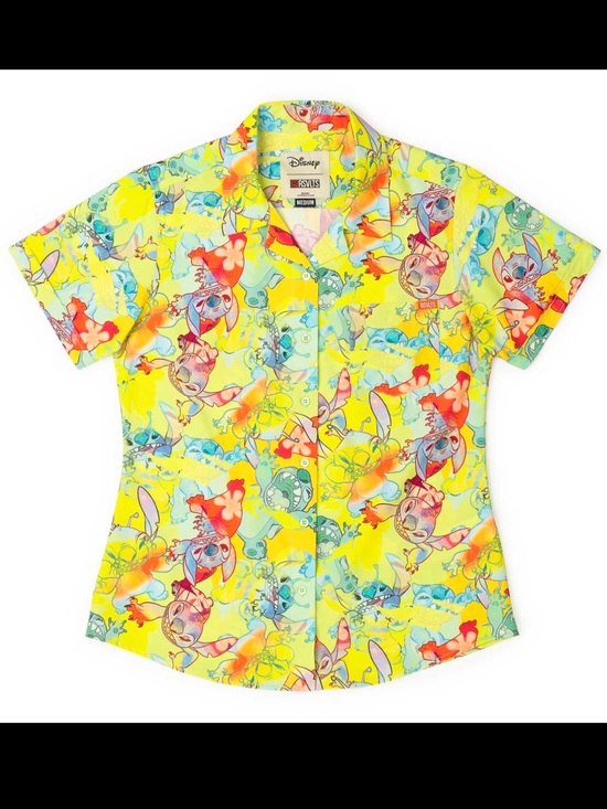 RSVLTS Tops - RSVLTS Disney Lilo & Stitch Tropical Troublemaker KUNUFLEX Shirt M NWT